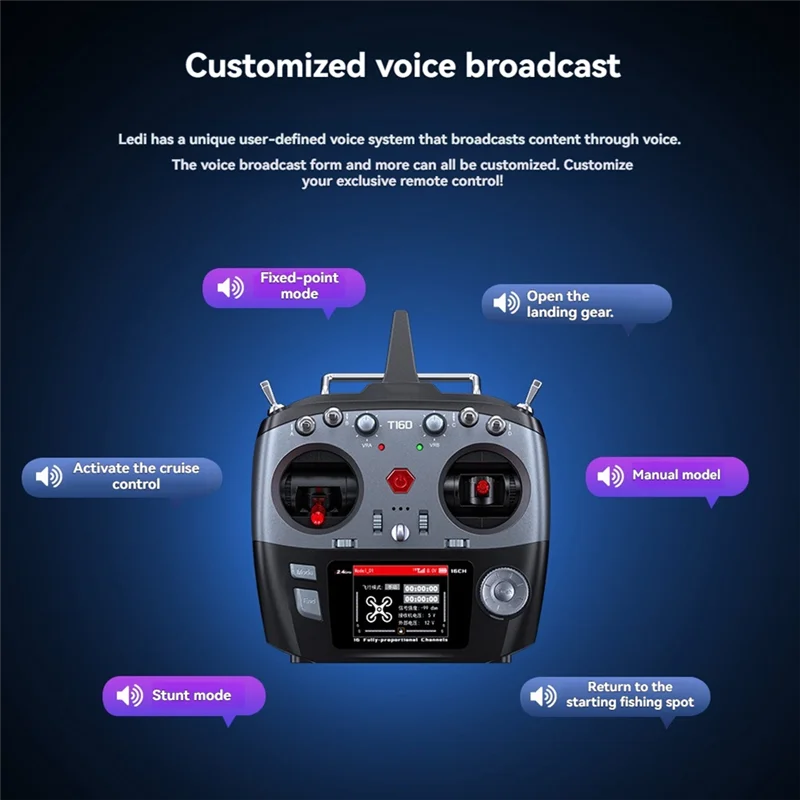 Radiolink T16D 16 Channels RC Transmitter 2.4Ghz With R16F Receiver Double Return Remote Controller For RC Car Boat Drone