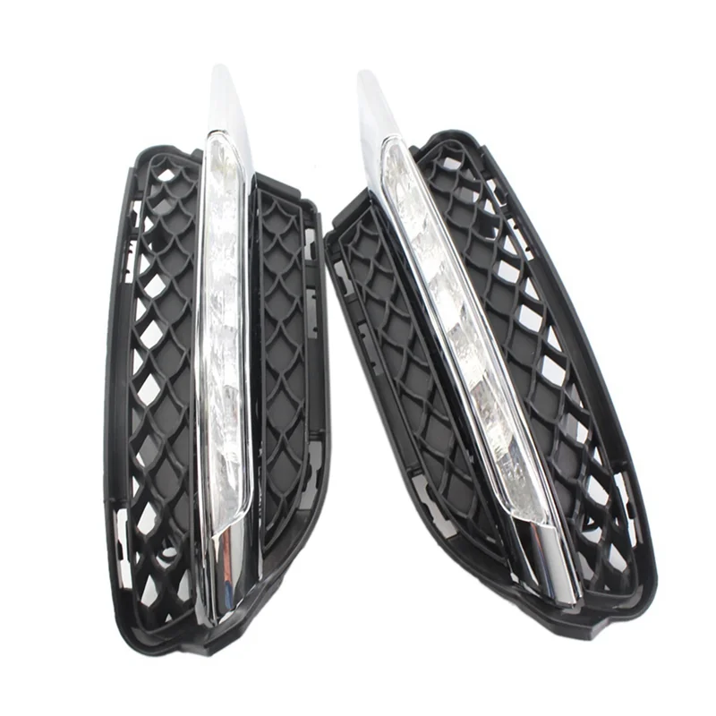 

2218201756 2218201856 Fog Light Grille with Light LED Daytime Running Light Grille Kit for - S-Class W221
