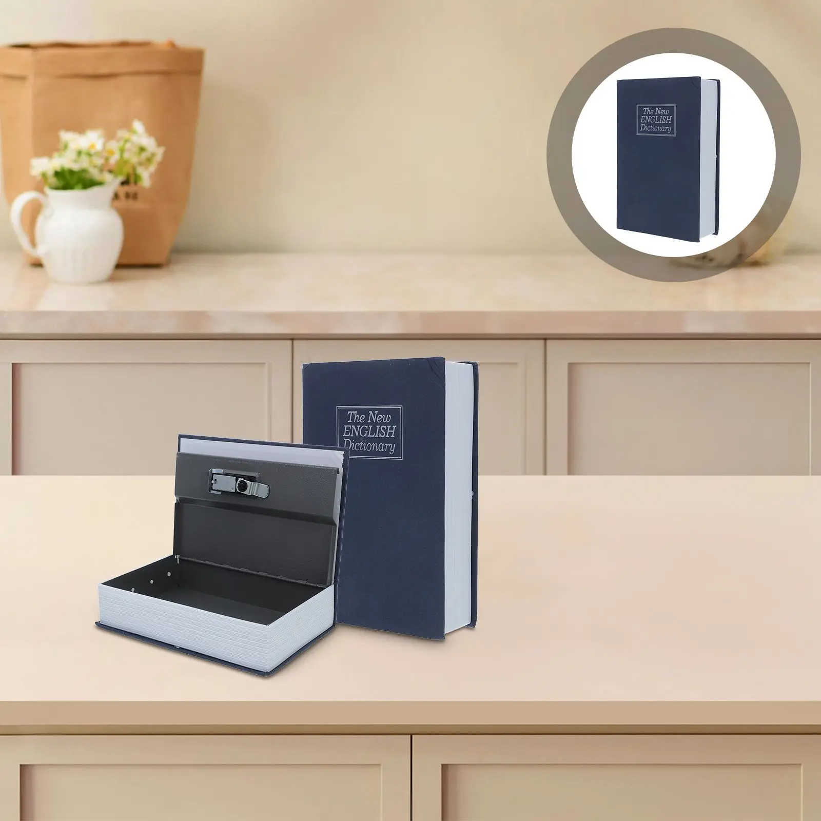 Livro seguro armazenamento escondido combinação pessoal caixa de bloqueio dormitório faculdade grande capacidade resistente elegante design falso item decorativo