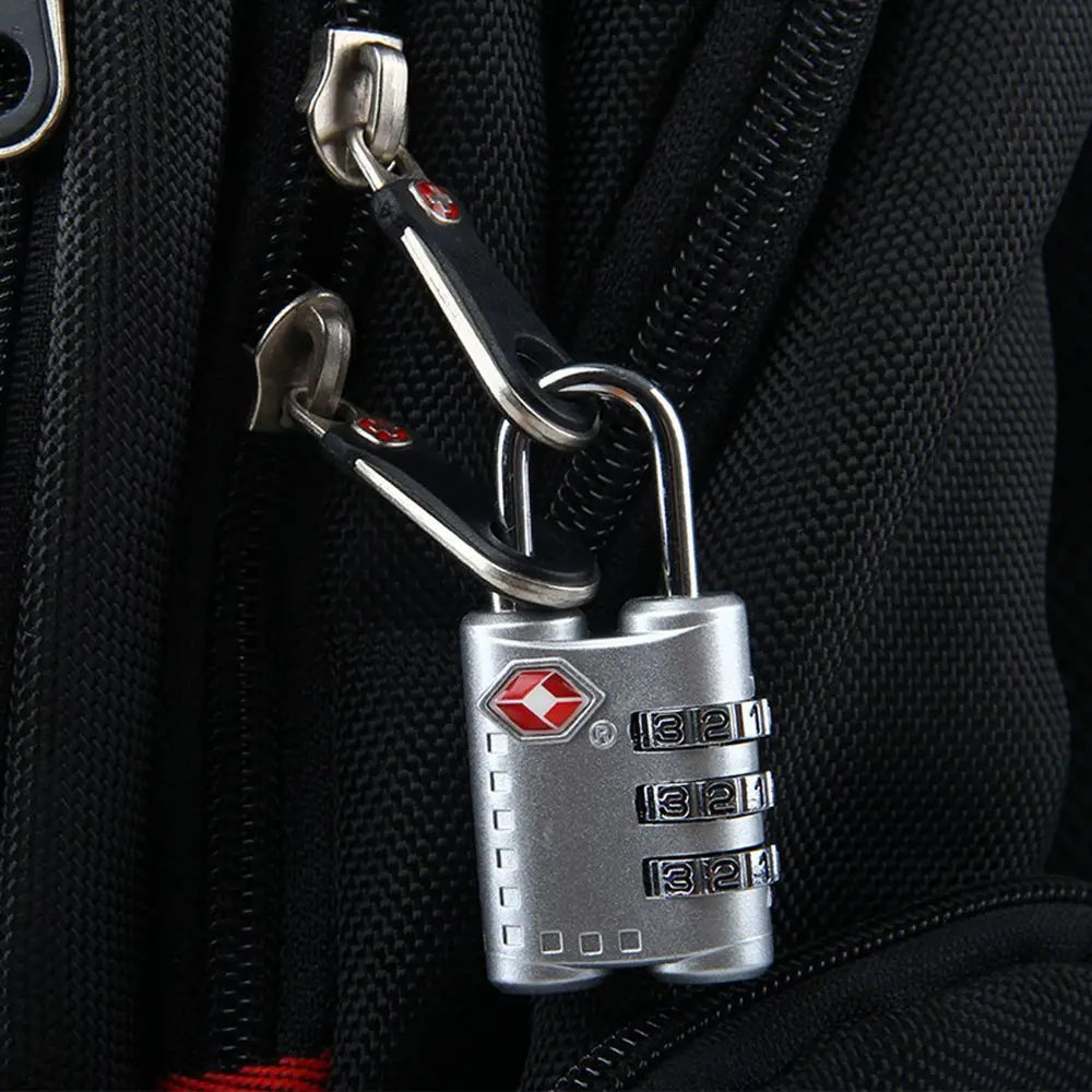 Security Small Padlock Cable Luggage Lock Smart Combination Lock Padlock with Steel Cable Customs Code Lock TSA Customs Lock
