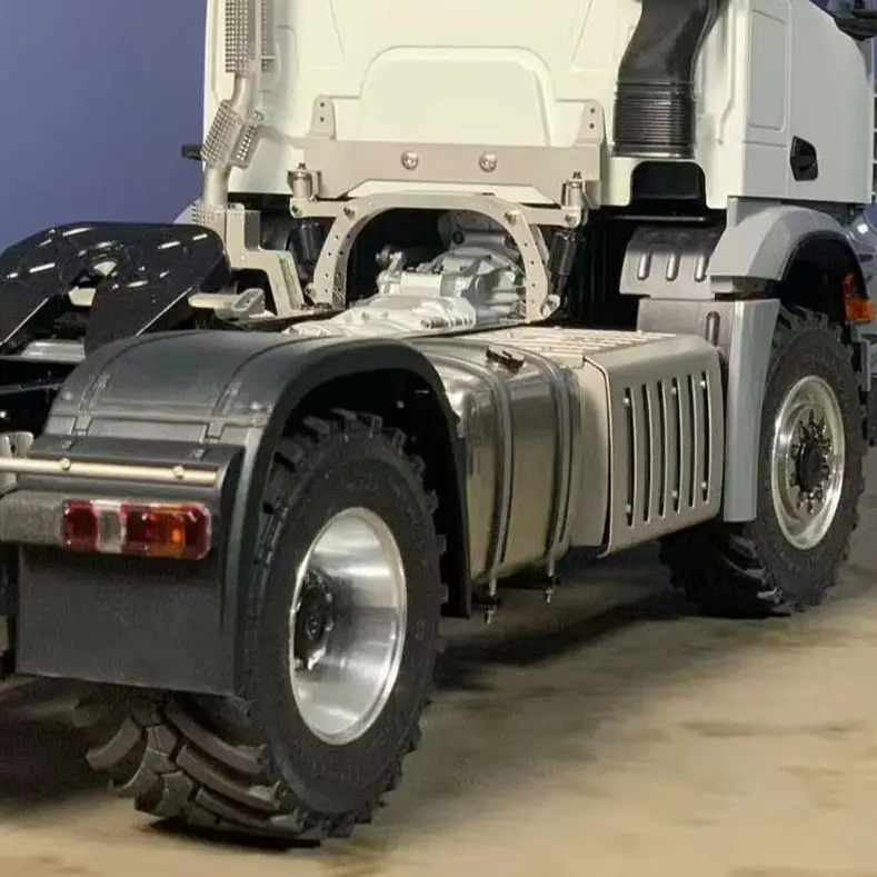 Tractor de control remoto de 3 velocidades, modelo RTR 1/14, camión BZ L44, vehículo agrícola con Control remoto, Metal, 4x4, bloqueo de eje del chasis, batería de Radio Flysky ST8