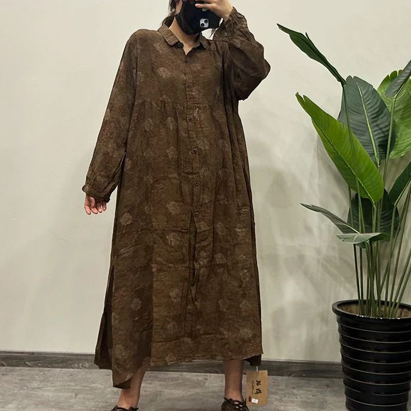 Masss Wasss 2026 primavera Bohemia mujer moda vestido Floral suelto Vintage ropa larga señoras clásico Vintage impreso Vestidos