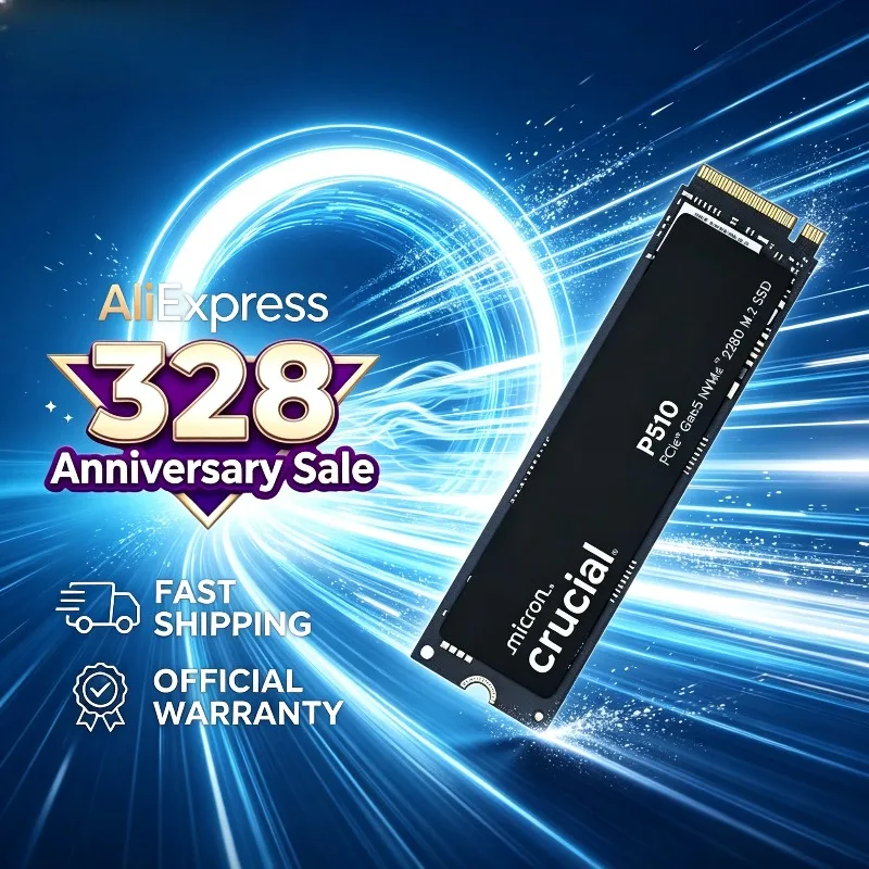 FOR Crucial P510 SSD 1TB 2TB PCIe 5.0 Gen5 NVMe M.2 2280 Internal Solid State Drive for Laptop Desktop Gaming PC Hard Disk