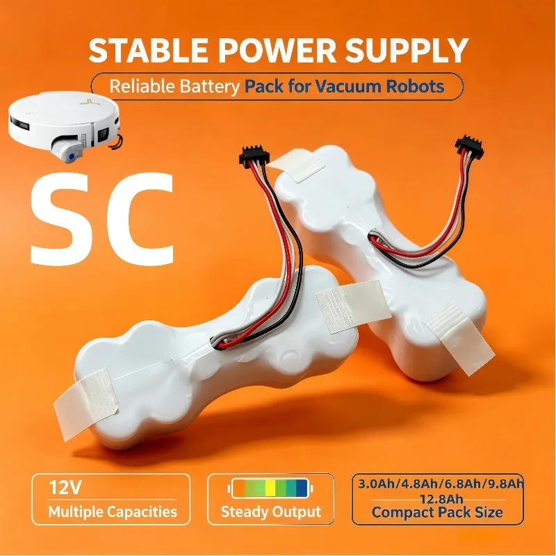 Replacement Battery 12V 3.0Ah to 12.8Ah for Ecovacs DW700 Miaomiao DW701 DS620 Robotic Sweeping Machine