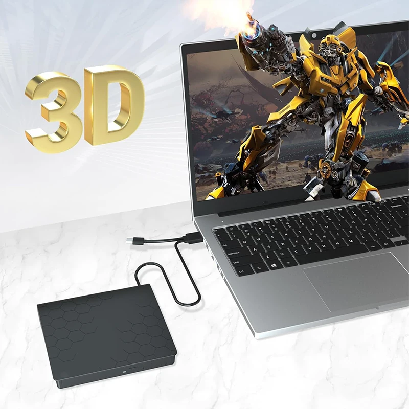 外部ブルーレイドライブサポート 50G ディスク読み取り/書き込みブルーレイドライブポータブル 3D ブルーレイバーナー Windows 7/8/10/11 MacOS に適しています
