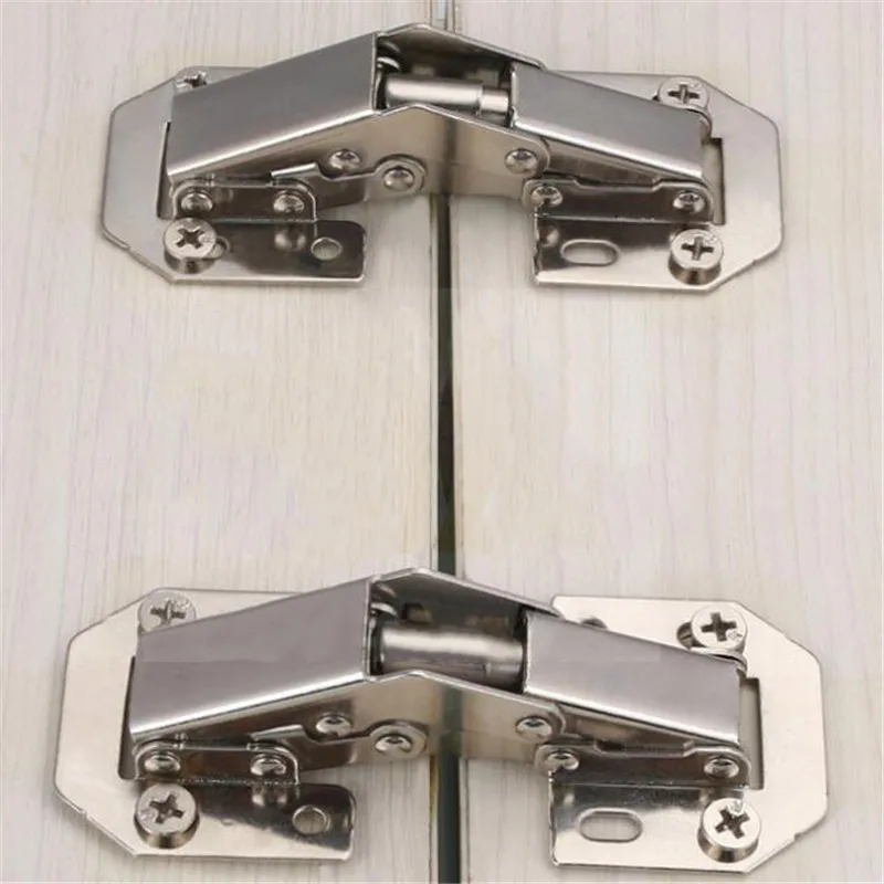 90 Degree Concealed Hinges Cabinet Cupboard Furniture Hinges Bridge Shaped Door Hinge With Screws DIY Hardware Tools Mayitr 1pcs