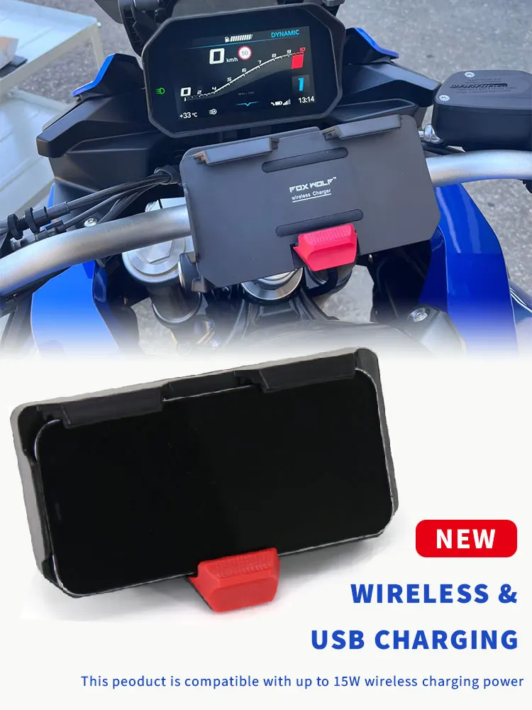 Support de Navigation pour téléphone portable, Charge sans fil pour BMW R1250GS ADV F900GS R1250 GS, Charge sans fil pour moto R1200GS ADV