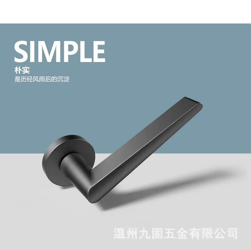 Jiugu Simple Indoor Solid Split Bedroom Door Lock Zinc Alloy Room Silent Handle Lock Bathroom Door Handle