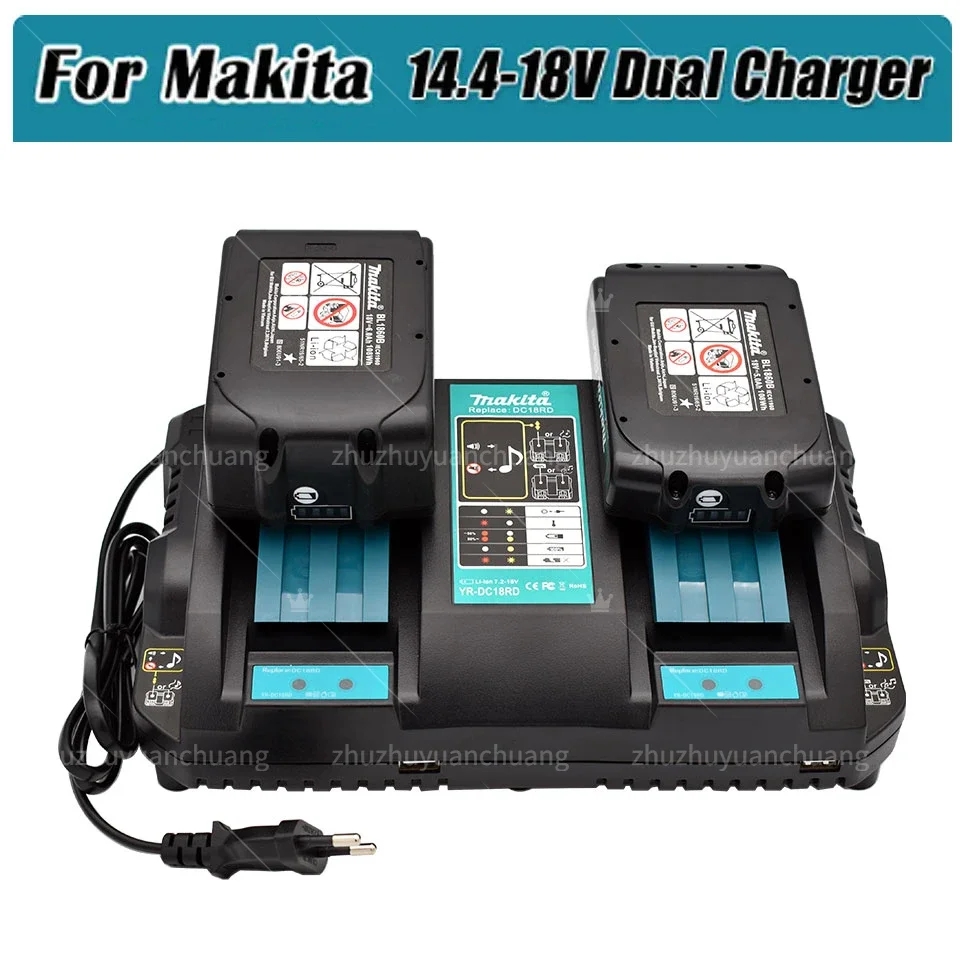 Original Dual USB Port charger for Makita Battery Charger 14.4V 18V BL1860 BL1830 BL1840 BL1430 BL1415 BL1850 BL1845