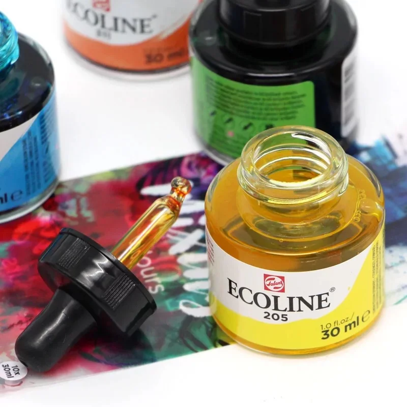 Imagem -03 - Conjunto de Tinta Ecoline Solúvel em Água Cores 10 Cores 30ml Montar Suprimentos de Desenho Ferramenta de Ilustração