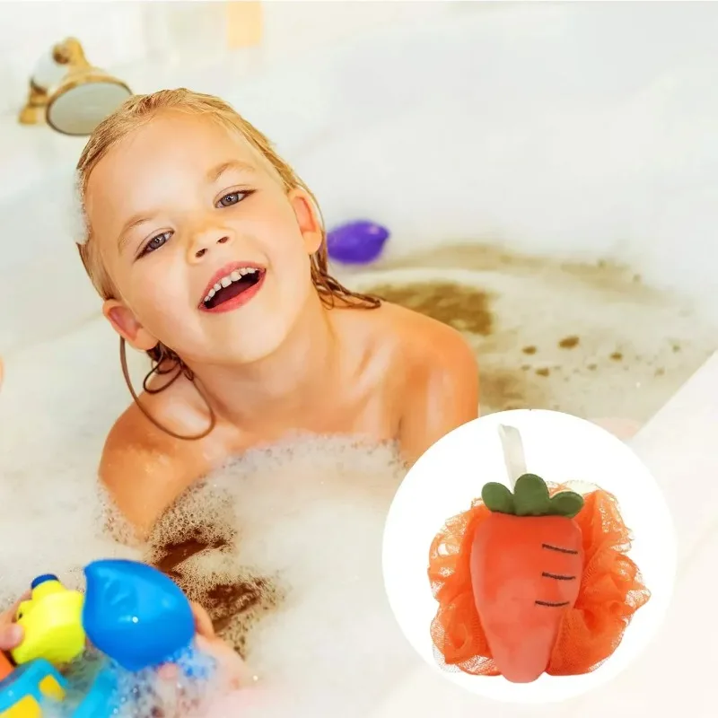 لطيف الفاكهة دش اللوف لينة شبكة حمام الإسفنج مع الشريط لطيف الجسم الغسيل للنساء والأطفال هدية عيد الميلاد المثالية #4