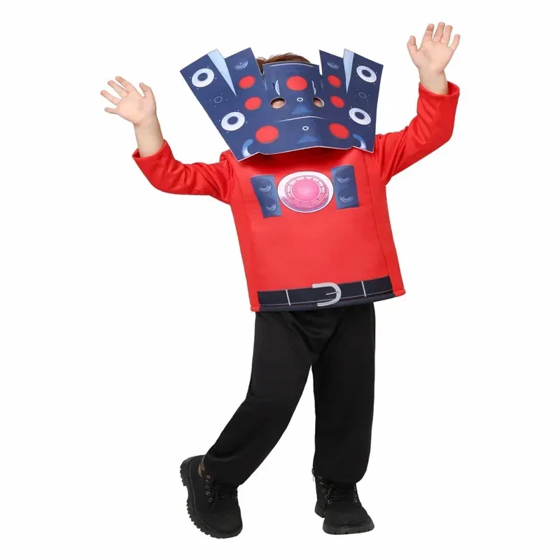 72th Anime Muscle kids skibidi toilet cosplay costume game speaker Man TV cameraman costumes bodysuit jumpsuit mask Hall