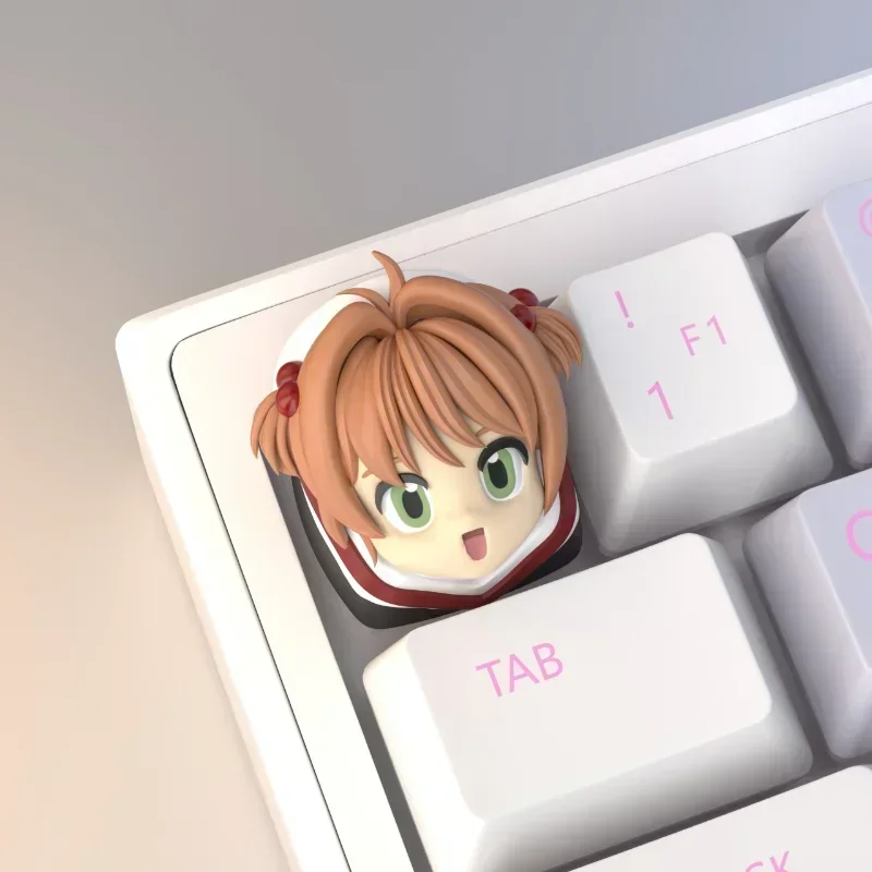 Imagem -02 - Marushiru Anime Keycaps Personalizado 3d Bonito Esc Artesanal Keycap Resina dos Desenhos Animados Ponto Chave Bonés Teclado Mecânico Acessórios mx Switch