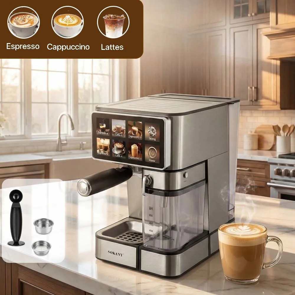 Coffee Machine Italian Espresso Machine 1.8L Espresso Steam Extractor Coffee Maker