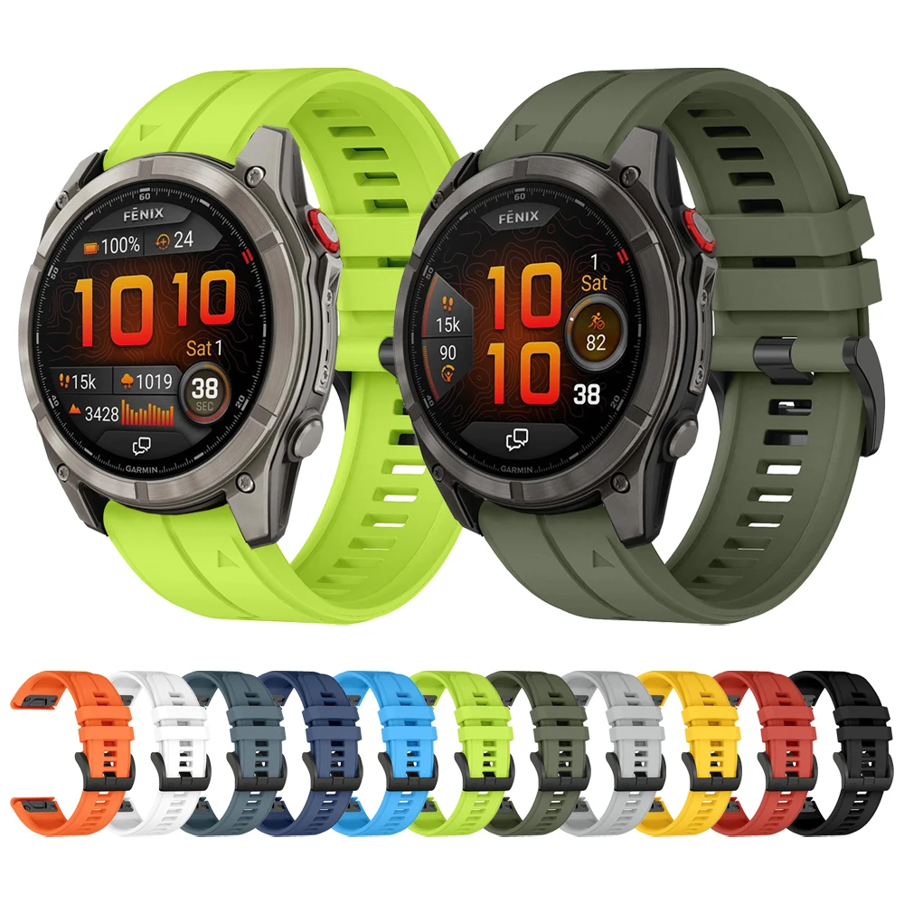 QuickFit 26 mm 22 mm Silikonband für Garmin Fenix 8 Pro 47 mm 51 mm/Epix E 6 6X 7 7X 5X/Tactix/Quatix/Instinct 3/D2 Mach 2 Armband