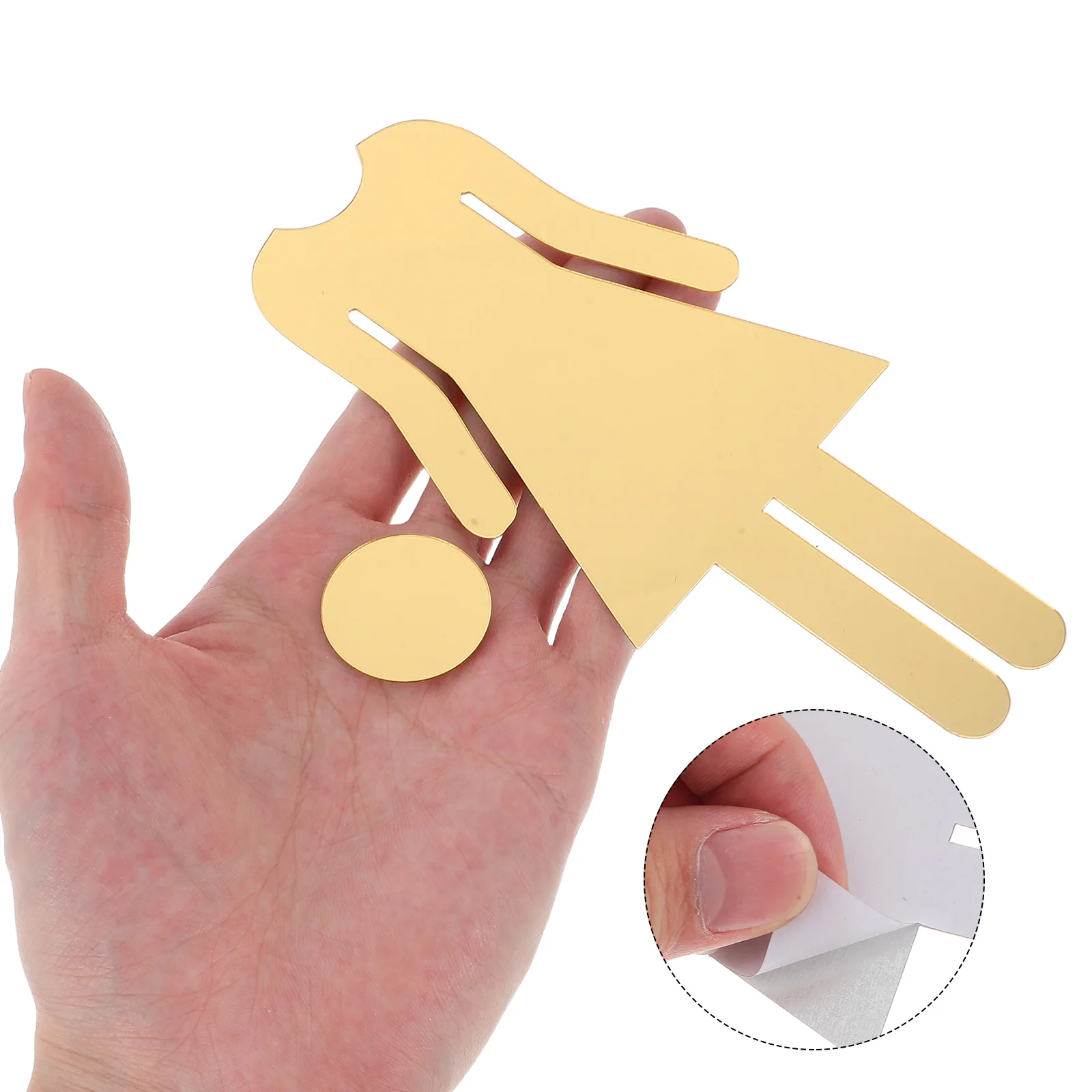 

Bathroom Gender Sign Cute Signs Gold Sticker Business Restroom Acrylic Men and Women Wall for