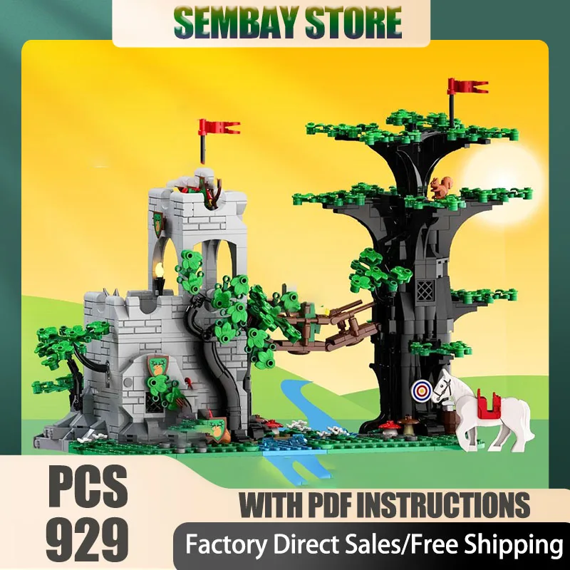 

Medieval Model Moc Building Bricks Modular Forestmen's Crossing Remake Model Technology Blocks Christmas Toy Construction Gifts