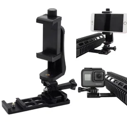 New Style Tactical Gun Airsoft Pistol 20mm Picatinny Rail Mount Phone Camera Holder For Iphone Cell Phones Gopro Sports Camera