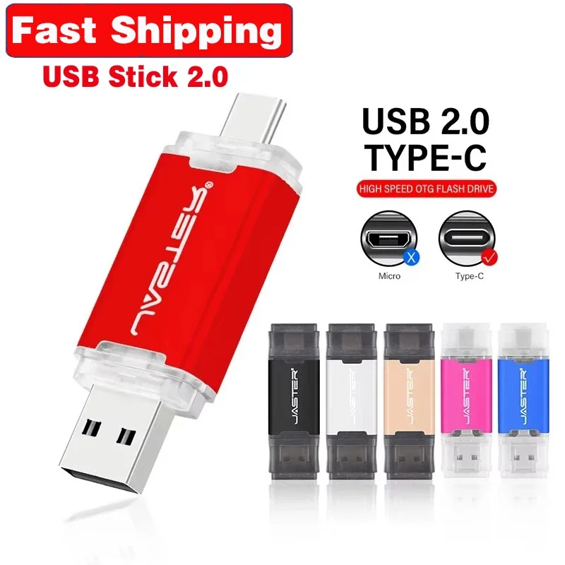 

Fast Shipping Type-c 2 in 1 USB Flash Drive 64GB Pendrive 16GB USB Stick 2.0 8GB Pen Drives 32GB External Storage 4GB U Disk