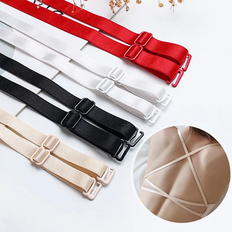 

3/5 Pairs Bra Straps 1cm/1.2cm/1.5cm/1.8cm Underwear Non-slip Bra Straps High Elastic Elastic Plain Bra Straps