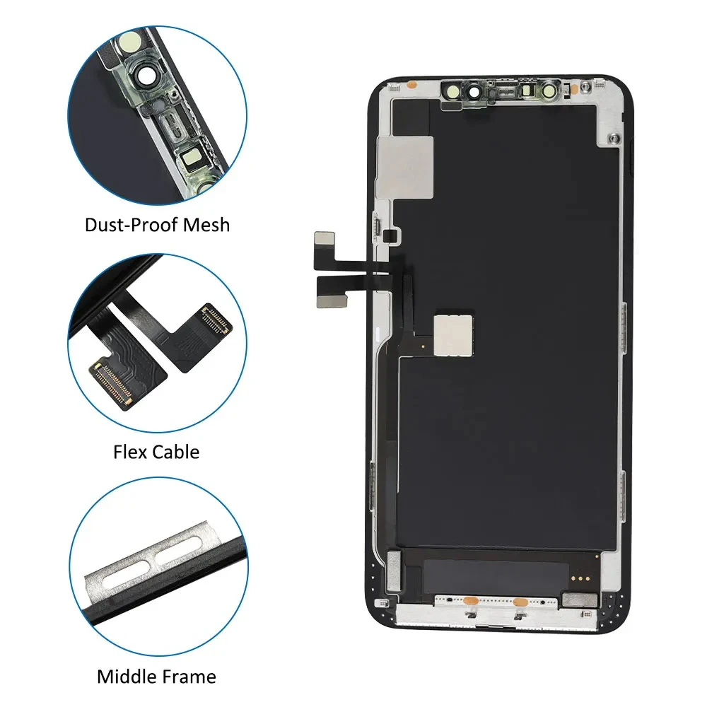 2 Pcs GX Hard OLED Screen for iPhone XR X XS Max 11 Pro 12 Mini 13 Display 3D Touch Digitizer Assembly Replacement