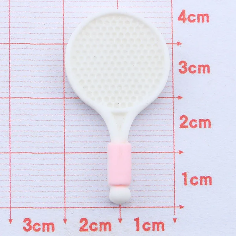 10Pcs Simulation Mini Badminton Racket Flatback Resin Cabochon Scrapbooking For Phone Case Clothing Decoration DIY Accessories