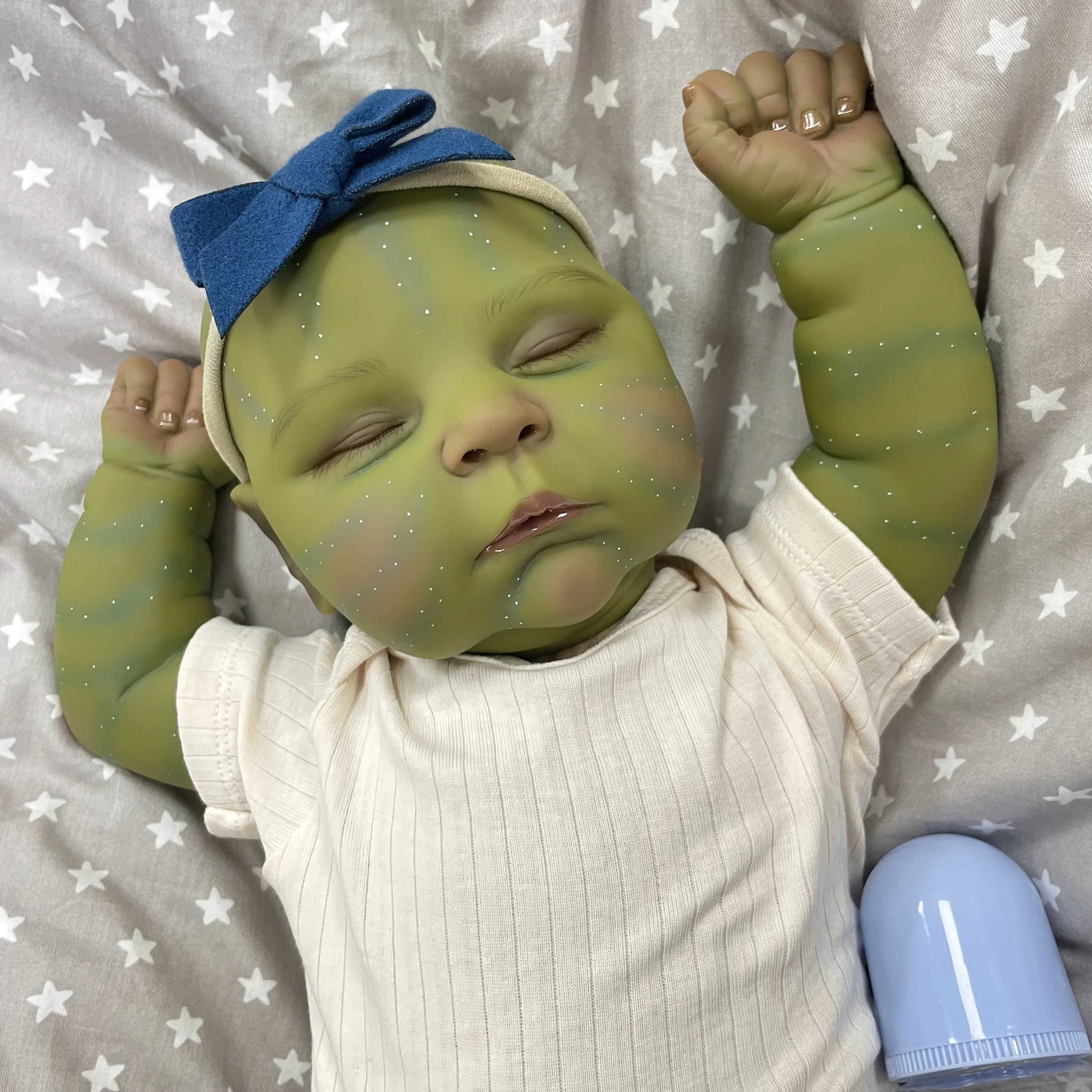 Cokela 48cm/19icnh New Green Skin Reborn Baby Dolls full body silicone doll baby dolls