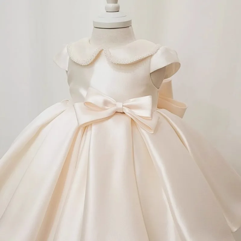 

Shiny Dress For Girls Kids Satin Princess Dresses Clothes New Children First Birthday Party Simple Fashion Gown Costumes Vestido