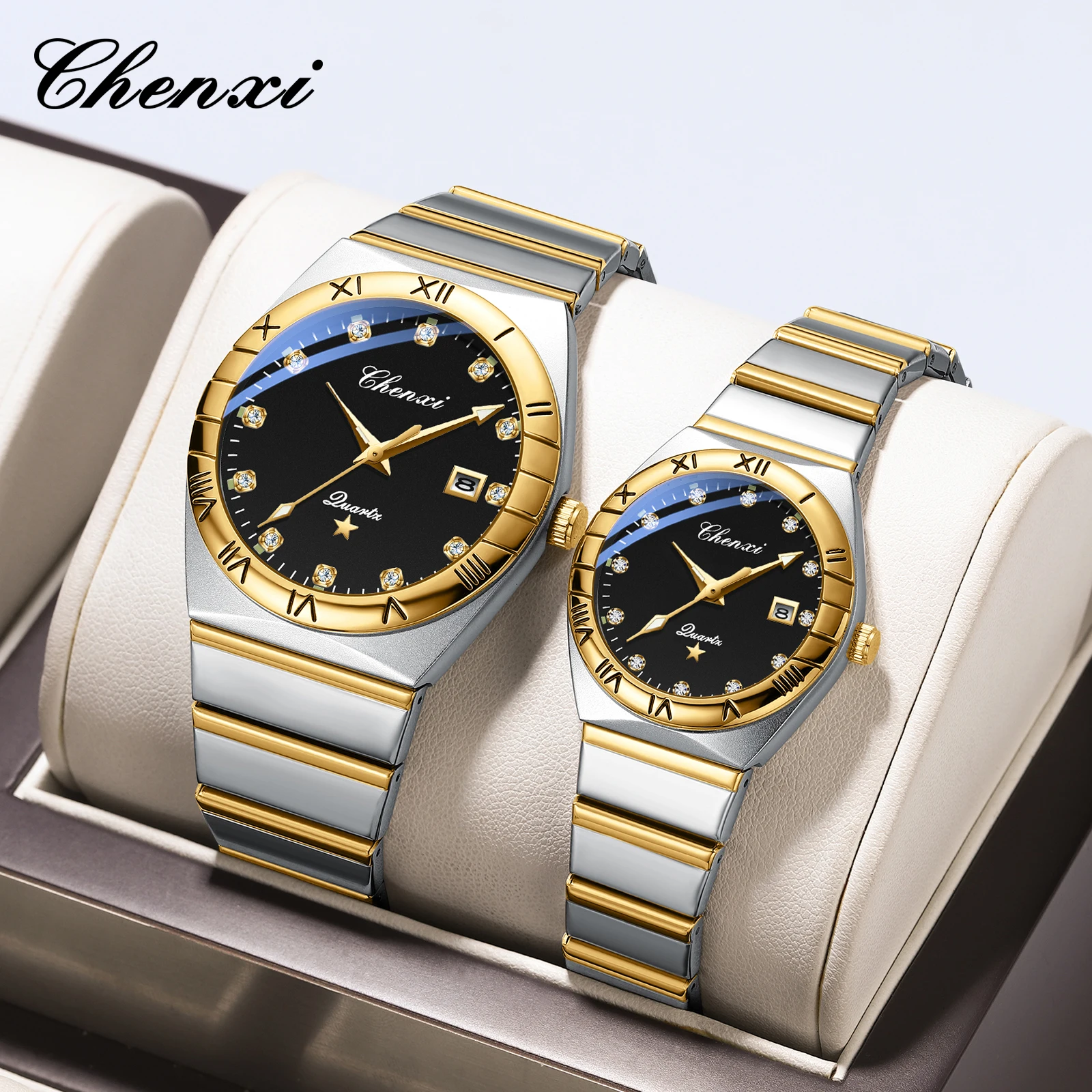 CHENXI New 2024 Men\'s Classic Waterproof Luminous Wristwatch Mens Womens Quartz Steel Band Watches Luxury Watch for Women Men