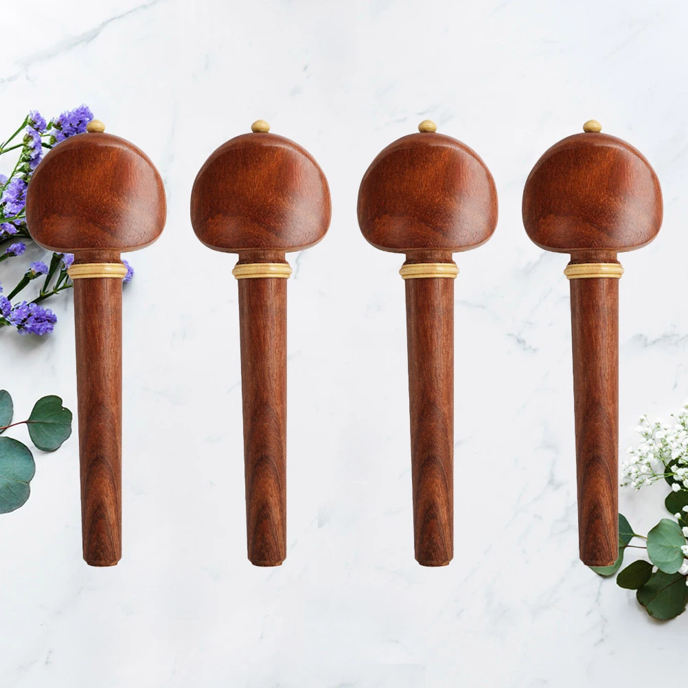 

4pcs Cello Pegs Shaft H les Solid Wood Accessories Vintage Color Smooth Texture Durable Use SelfAdjusted Strings Sound