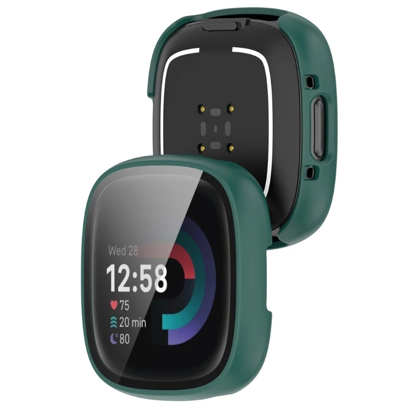 Para versa4/sense2 smartwatch pc pele à prova de choque relógio capa lavável pára-choques