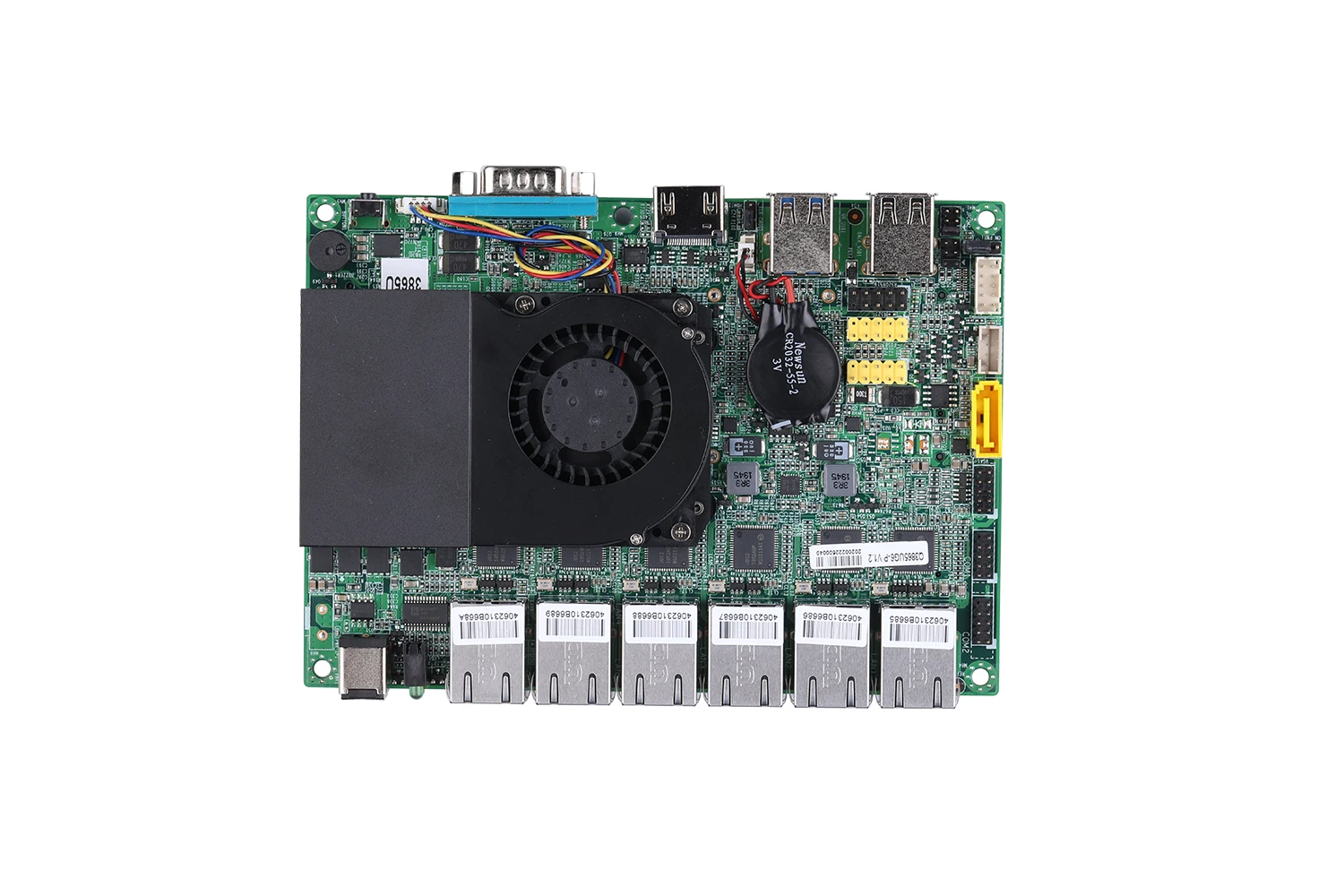 QOTOM MB3U623-0600 Q500G6 اللوحة الأم للكمبيوتر الصغير Celeron/Core i3 i5 i7 148*104 مللي متر تيار مستمر 12 فولت 6 x I210 جيجابت LAN WIN10/Linux