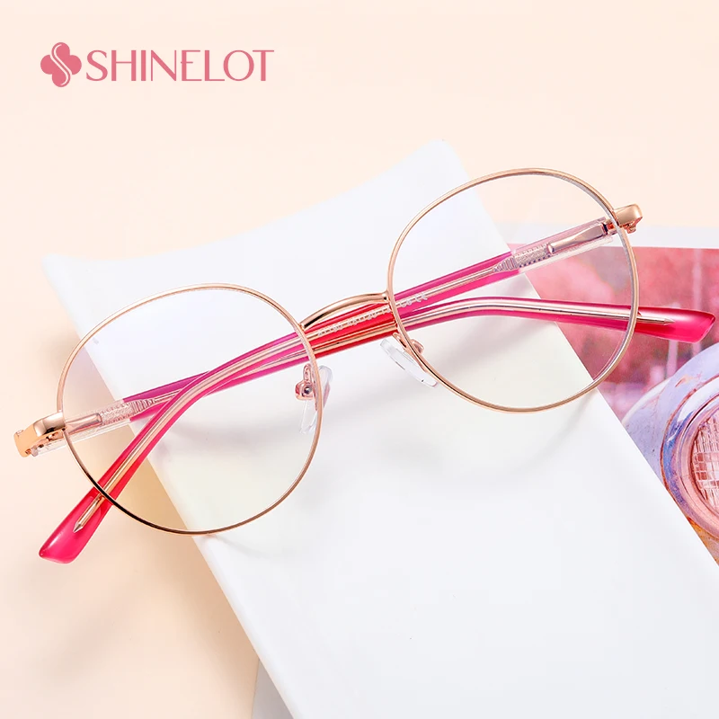 

81190 New Arrival Oval Children Eye Protection Eyeglasses Blue Light Blocking Glasses for Kids Metal Frame Girl Boy Eyewear