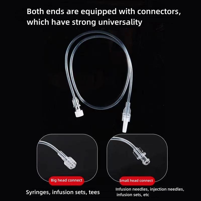 50Pcs Disposable Infusion Extension Tube Iv Infusion Extension Line PVC Connecting Hose 30cm 50cm 100cm Veterinary Supplies - view 3