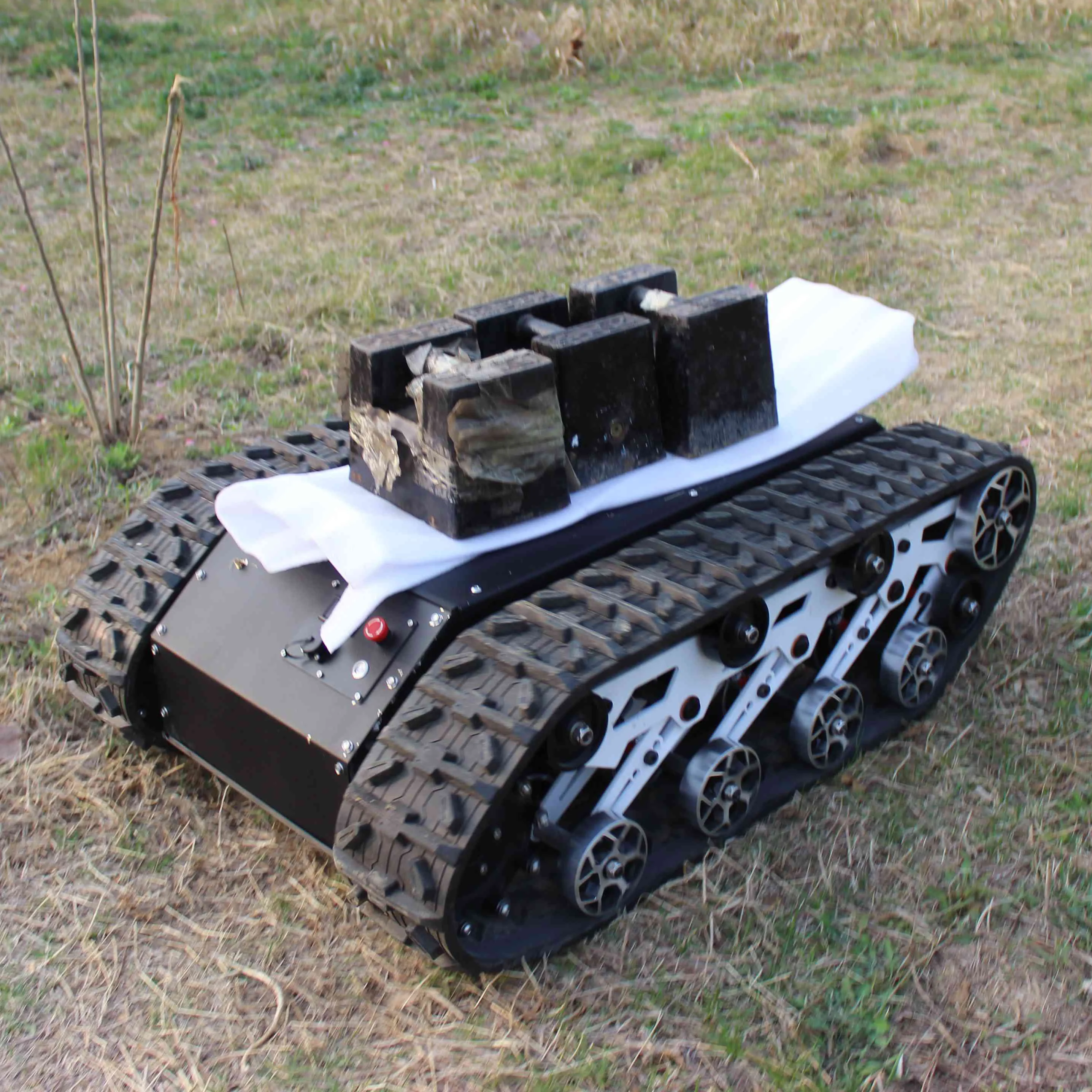 48V DC brushless motor 785W*2 medium ground mobile robot remote control electric crawler robot mobile chassis for sale