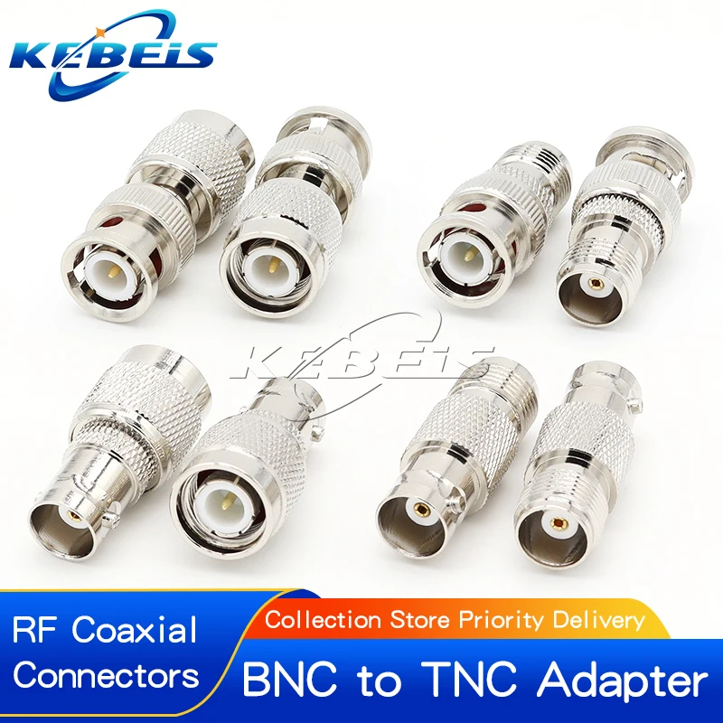 1Pcs BNC to TNC Adapter Male plug & Female jack Straight RF Coaxial Connector TNC to BNC for Radios External Antenna Converter