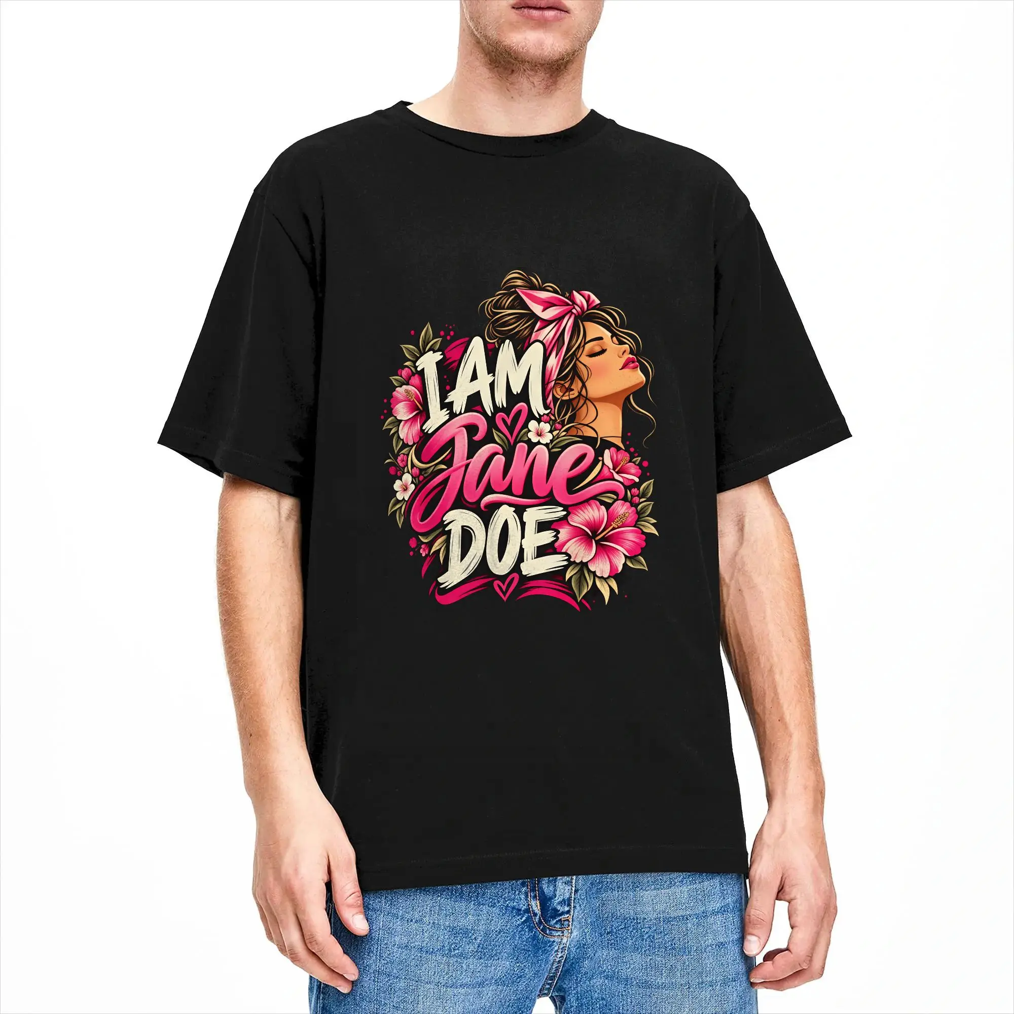 Men I Am Jane Doe Stand with Women Believe Survivors T Shirts  Cotton Top Tees Summer Streetwear Short-Sleeved T Shirt Crew Neck