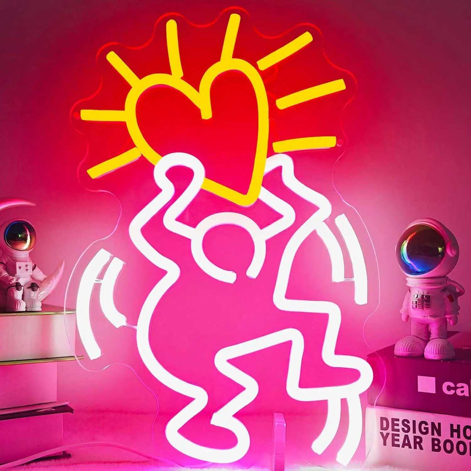 

Graffiti Heart Neon Sign Dimmable Led Neon Light Wall Art Hanging Lamp for Bedroom Party Living Room Birthday Christmas Gift