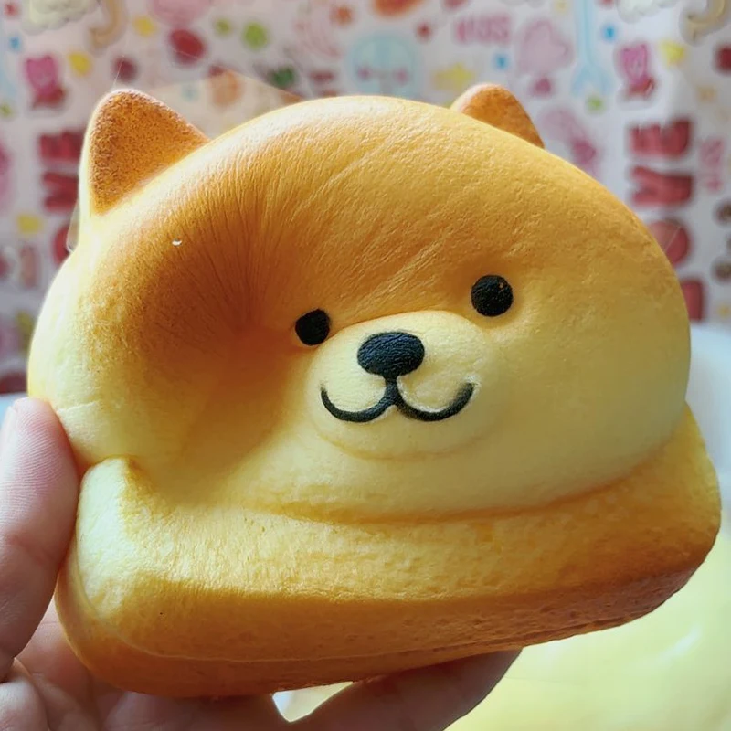 Zabawka antystresowa PU Slow Rebound Wet Soft Food Play Squeeze Toy Simulation Toast Cake Bear Model Fun Squishy Feel Stress Relief Happy Fidget Toy