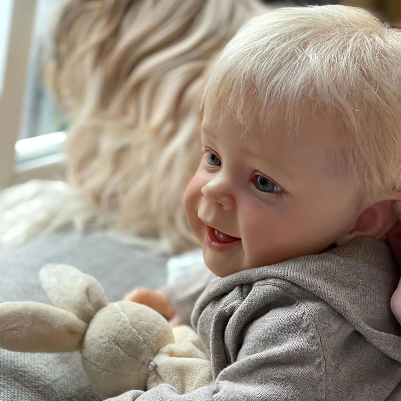 60Cm Bebe Reborn Reeds Geschilderd Afgewerkte Pop Als Foto Herboren Peuter Yannik Levensechte Zachte Aanraking Met Lang Krullend Haar 3d Huid