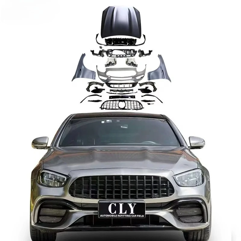

Car Bumpers for 2016+ E Class W213 Upgrade E63S Body Kits Front Car Bumper GT Grille Rear Diffuser Fender Hood