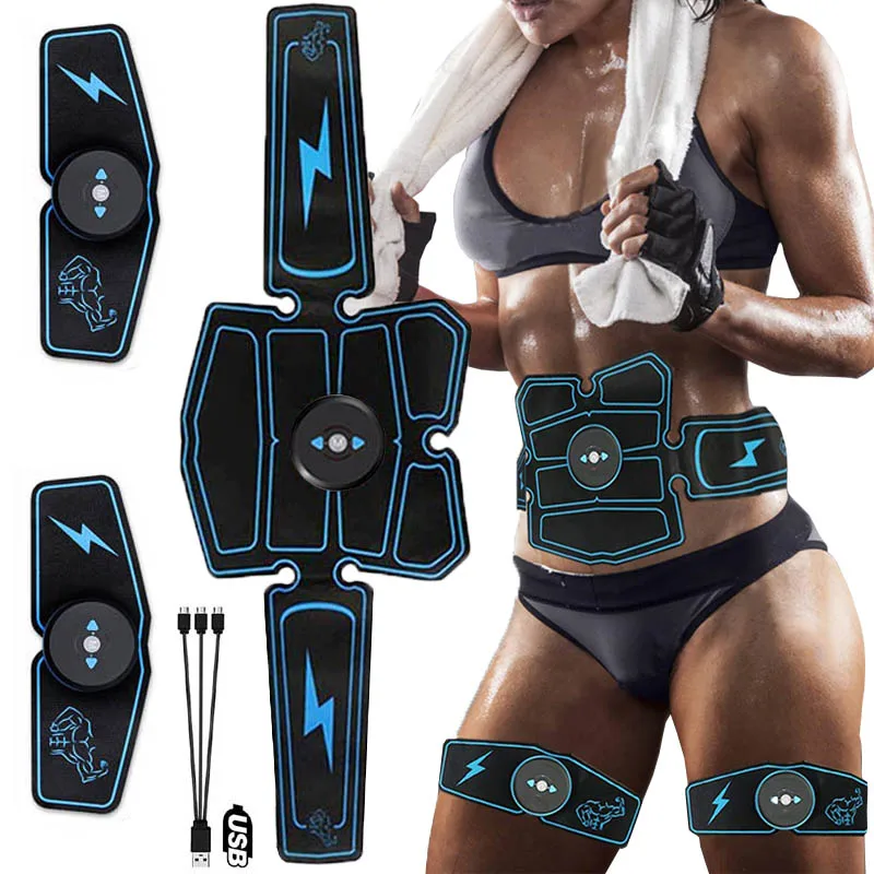 EMS Muscle Stimulator Massager Abdominal Trainer Belt Body Slimming Massage Smart Fitness Training Electric Weight Loss Stickers