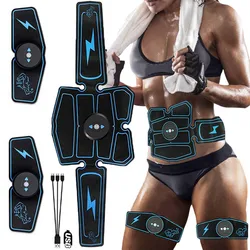 EMS Muscle Stimulator Massager Abdominal Trainer Belt Body Slimming Massage Smart Fitness Training Electric Weight Loss Stickers