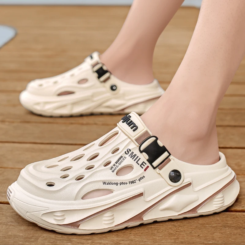 Mode herren Outdoor Sandalen Hausschuhe Strand Bequeme Clogs Weiche Rutschen Neue Männer Casual Schuhe Garten Schuhe Männliche Strand Hausschuhe – Detail 9