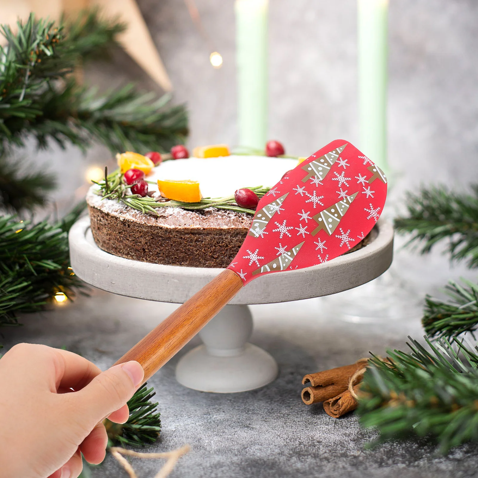 

2Pcs Ergonomic Handle Silicone Spatula High Temp Resistant Baking Tool for Daily Household Cooking and Dessert Making