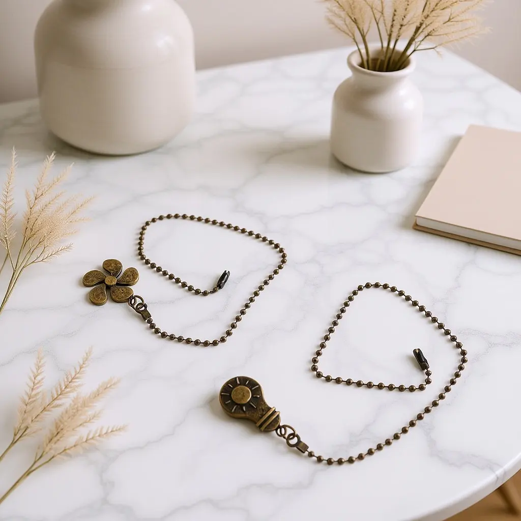 

2Pcs Beaded Ball Fan Pull Chain Ceiling Fan Pull Chain Extension for Ceiling Fans Lights Chandeliers Pendant Decorative Hanging