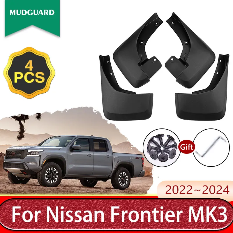 

4X Car Mud Flaps Fender for Nissan Frontier MK3 D41 2022 2023 2024 Car Mudflaps Splash Guards Mud Front Rear Fender Mudguards