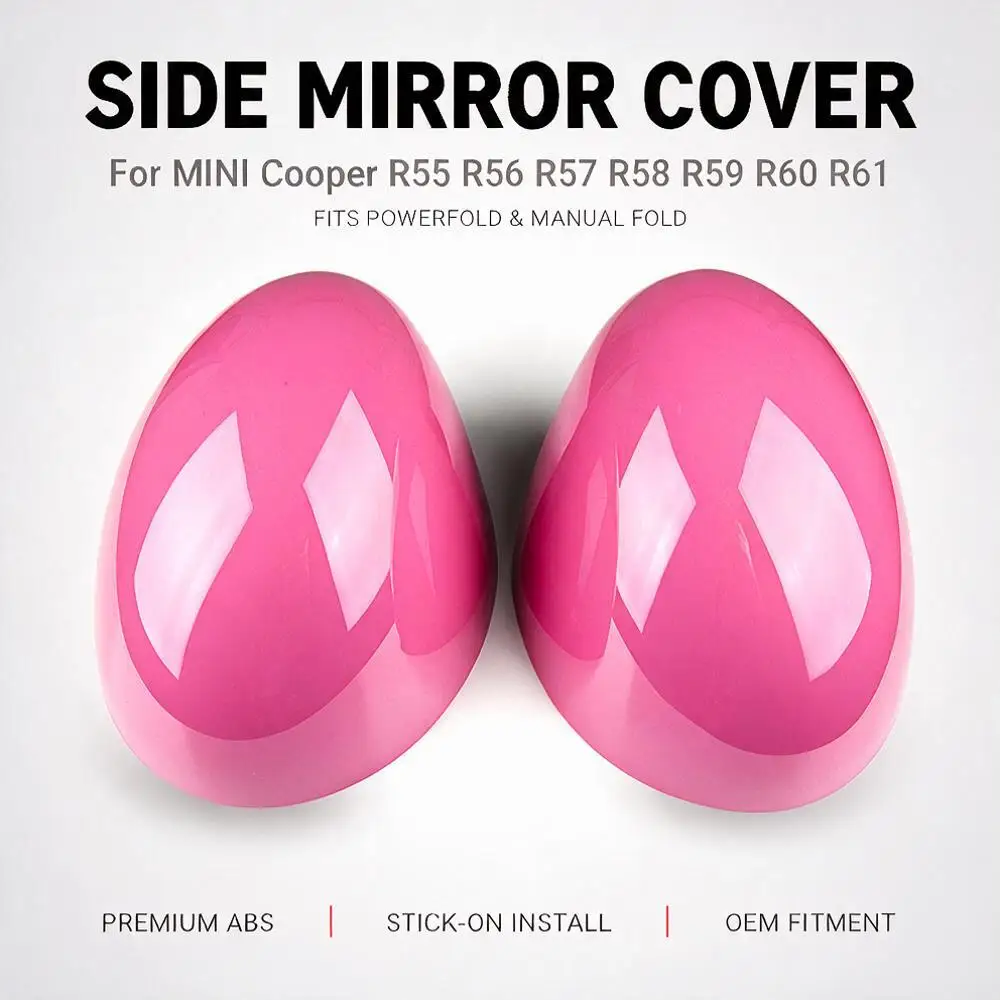 For MINI Cooper R55 R56 R57 R58 R59 R60 R61 2007-2016 ABS Checkered Mirror Caps Cover Powerfold Manualfold Stick-on