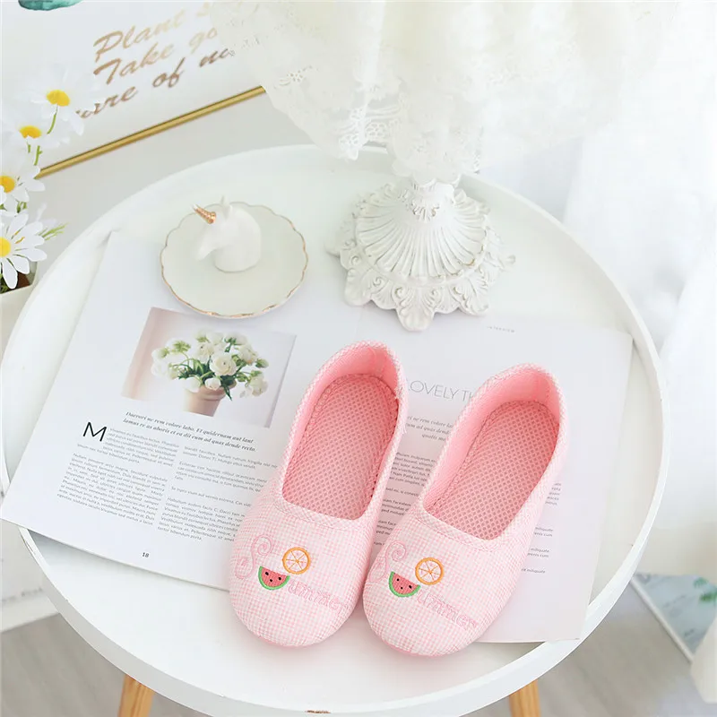 Pink Soft Cotton Fruits House Indoor Flats Watermelon Summer Slipper Slippers For Girl Women Cute Animal Girl Shoes At Home