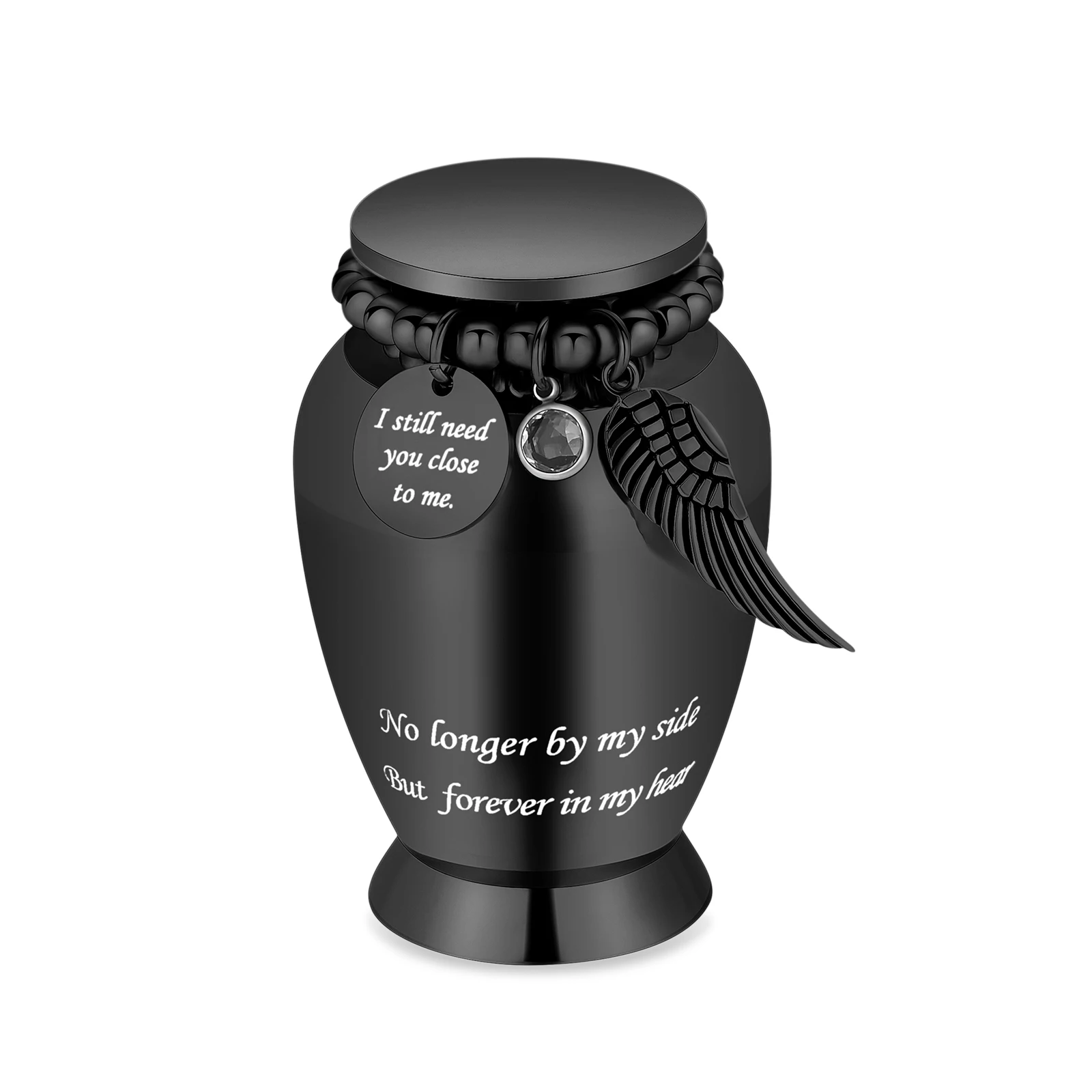 

Free Engraved Cremation Urn With Crystal Heart nameplate Stainless Steel Waterproof Never Rust More Safety For Ashes Memorial